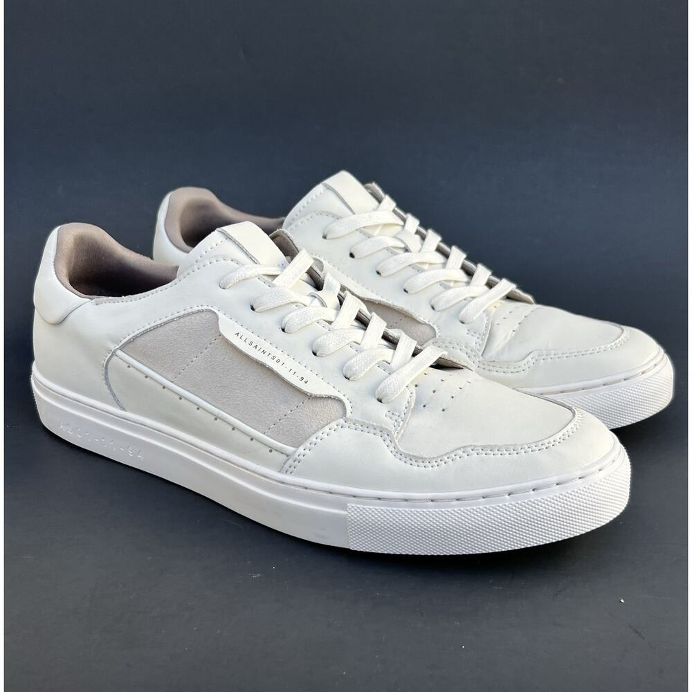 AllSaints Alton Low Top White Leather Sneaker Men's Size 12 US